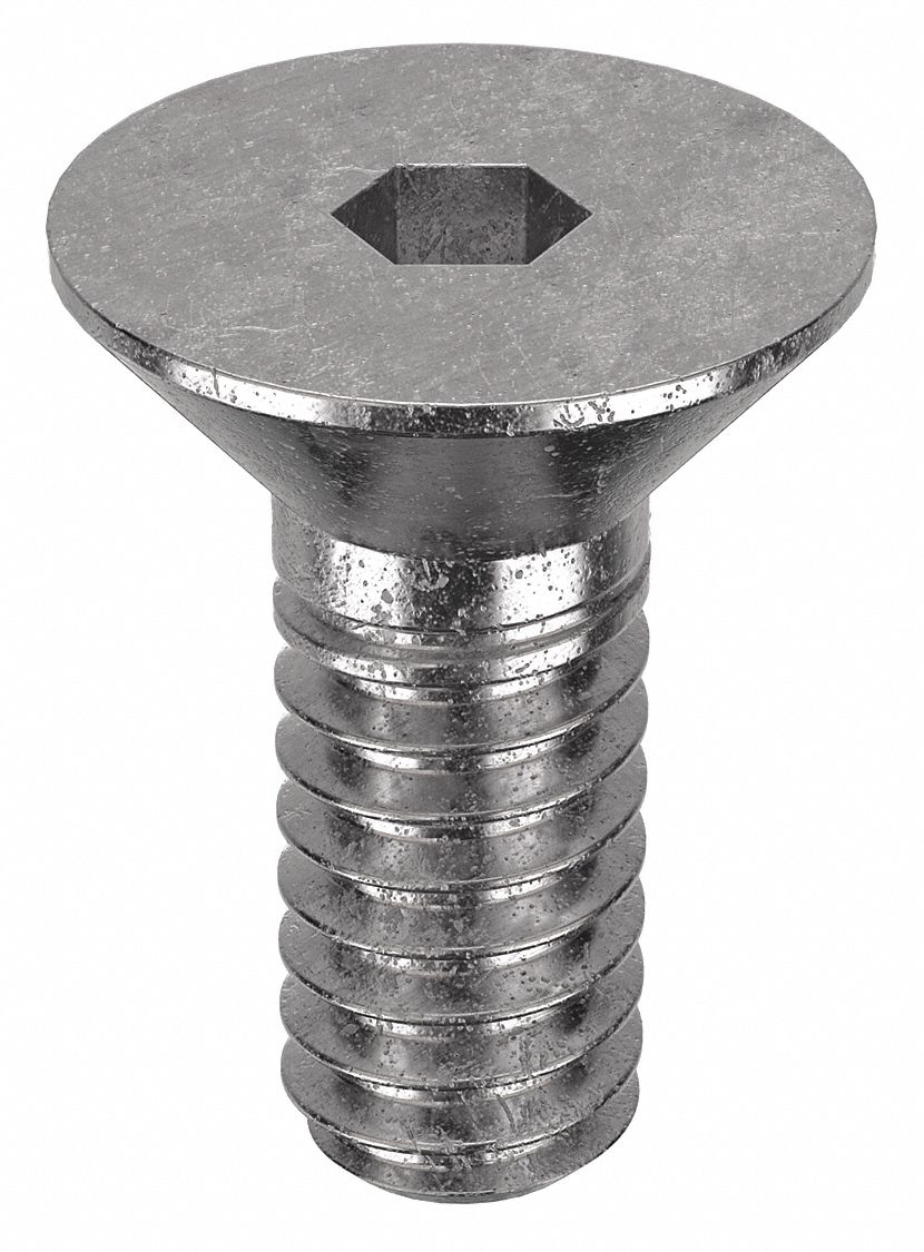 Socket Flat Head Screw: #0-80 Thread Size, 1/8 in Lg, Flat, Plain, Stainless Steel, 18-8, 100 PK