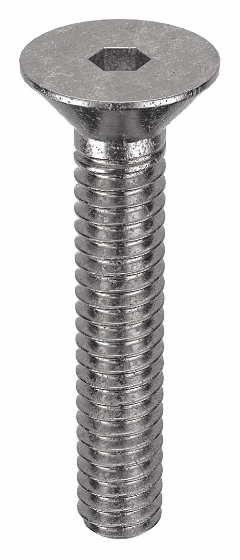 Socket Flat Head Screw: #0-80 Thread Size, 5/16 in Lg, Flat, Plain, Stainless Steel, 18-8, 100 PK