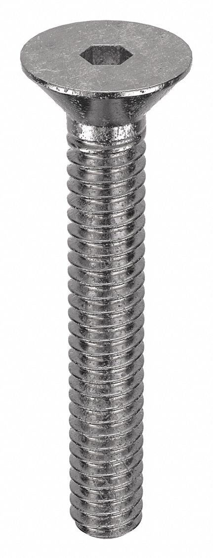 Socket Flat Head Screw: #0-80 Thread Size, 3/8 in Lg, Flat, Plain, Stainless Steel, 18-8, 100 PK