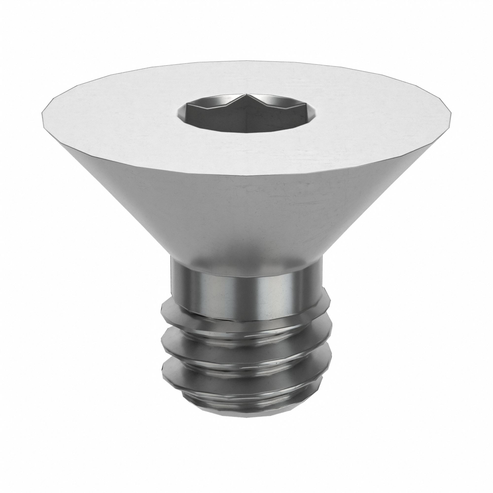 Socket Flat Head Screw: #1-72 Thread Size, 1/8 in Lg, Flat, Plain, Stainless Steel, 18-8, 100 PK