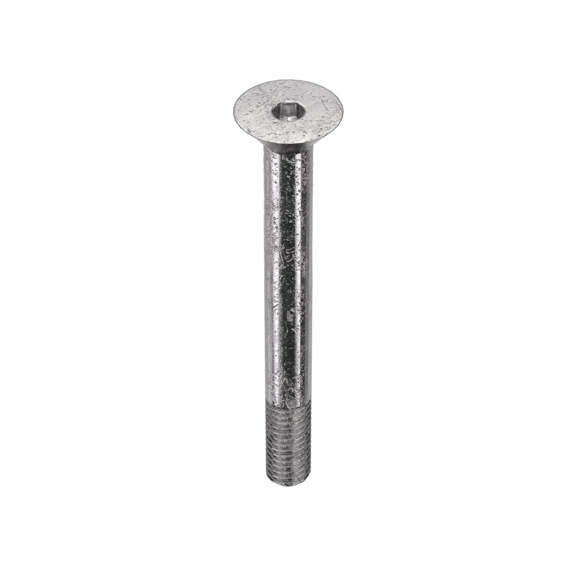 Socket Flat Head Screw: #10-32 Thread Size, 1 3/4 in Lg, Flat, Plain, Stainless Steel, 18-8, 100 PK