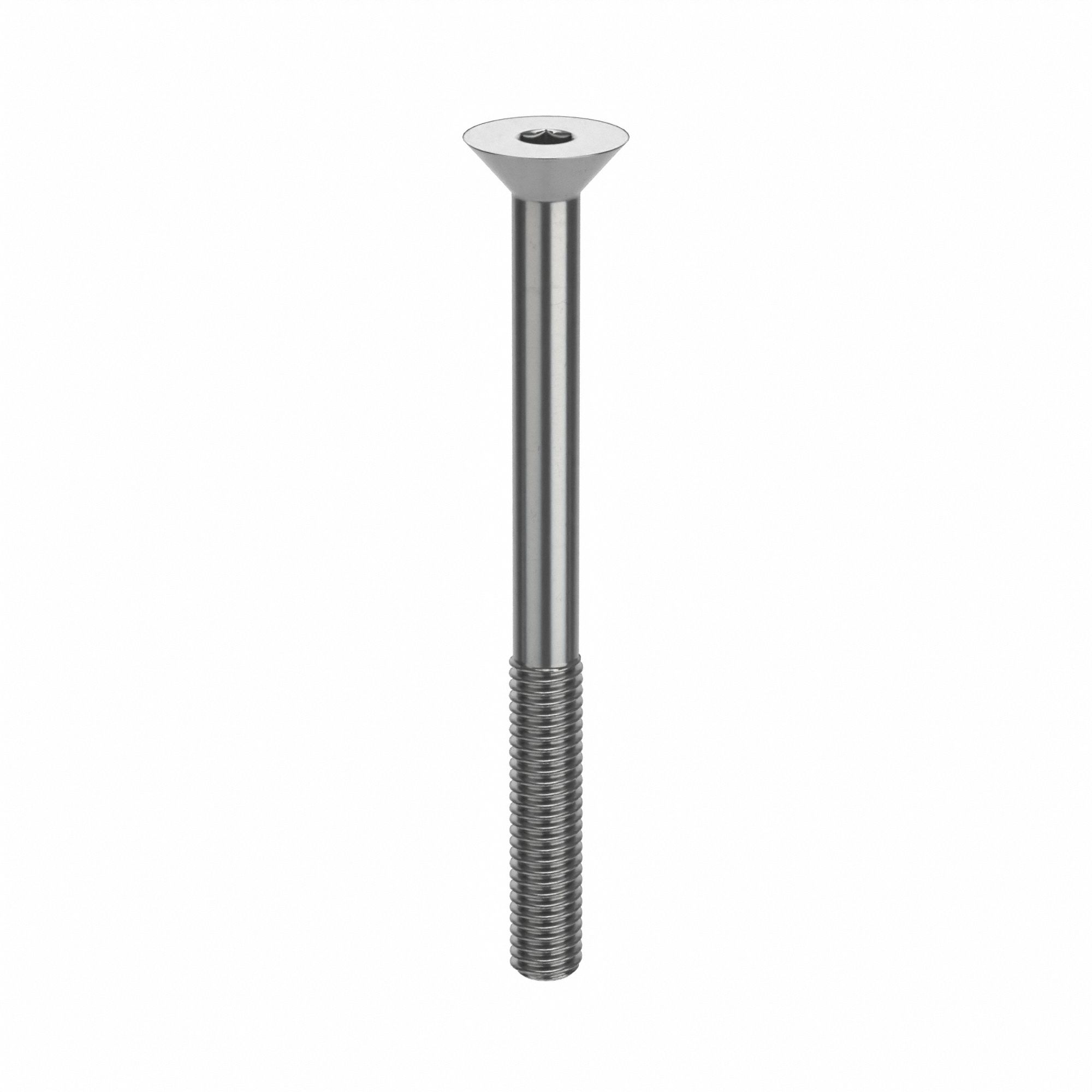 SOCKET FLAT HEAD SCREW, #10-32 THREAD, 2¼ IN L, FLAT, PLAIN, 18-8 STAINLESS STEEL, 100 PK