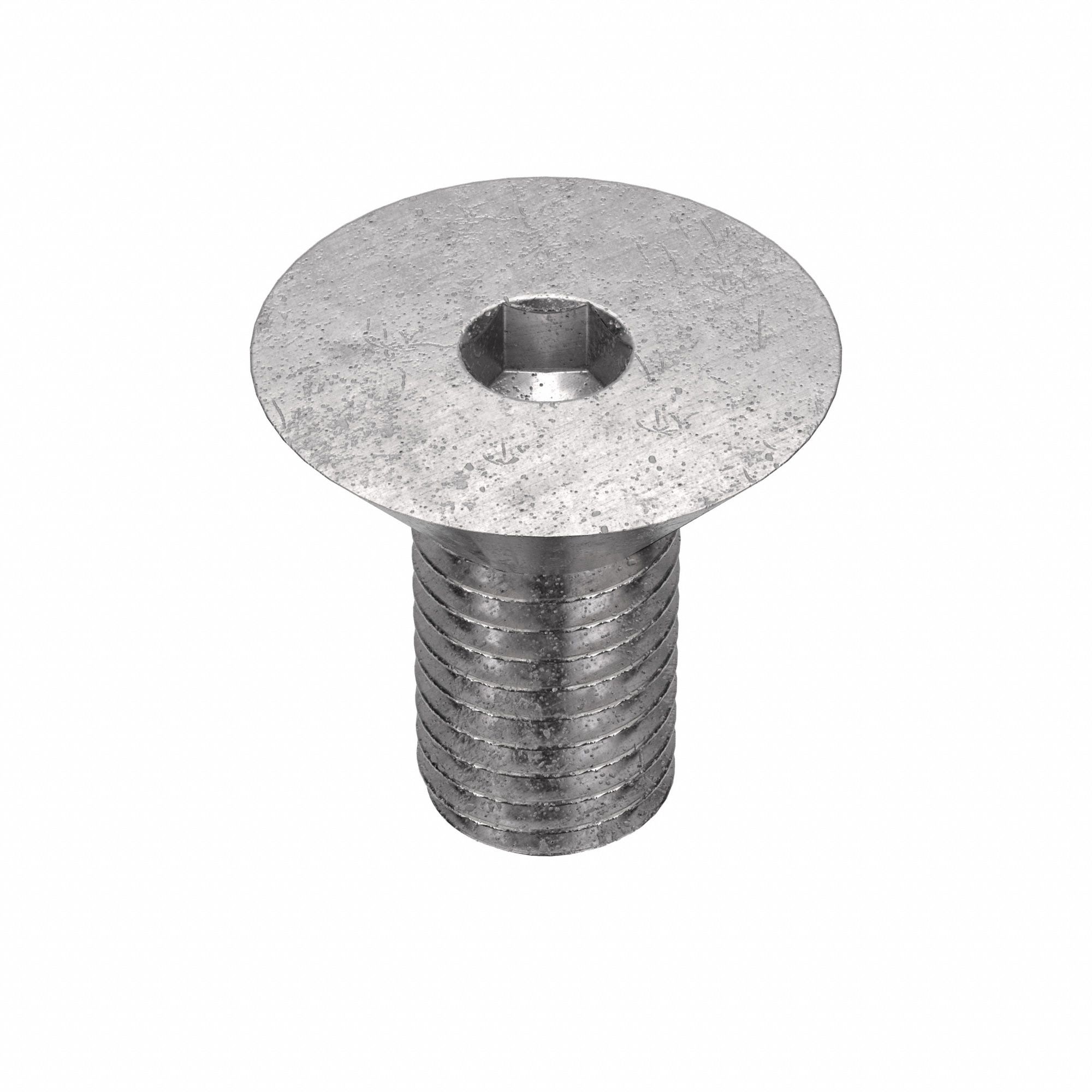 Socket Flat Head Screw: 1/4"-28 Thread Size, 3/8 in Lg, Flat, Plain, Stainless Steel, 18-8, 100 PK