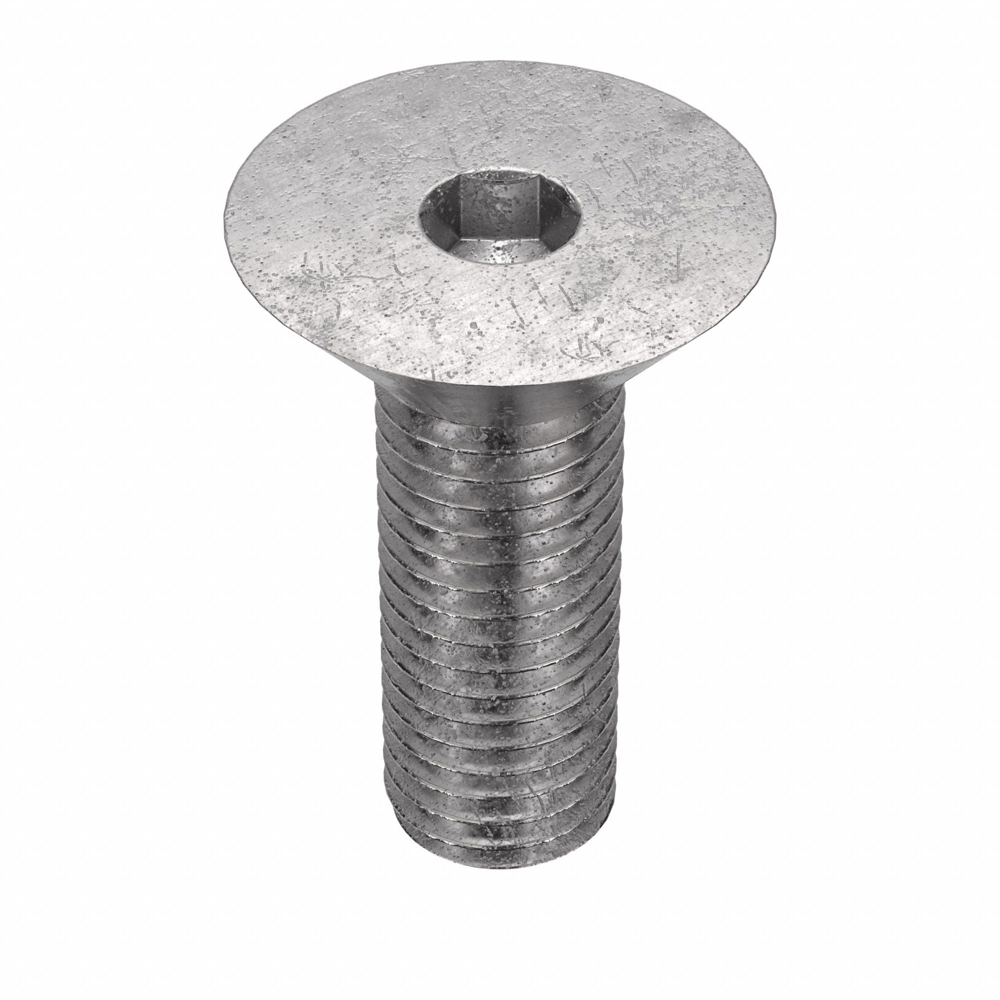 Socket Flat Head Screw: 1/4"-28 Thread Size, 5/8 in Lg, Flat, Plain, Stainless Steel, 18-8, 100 PK