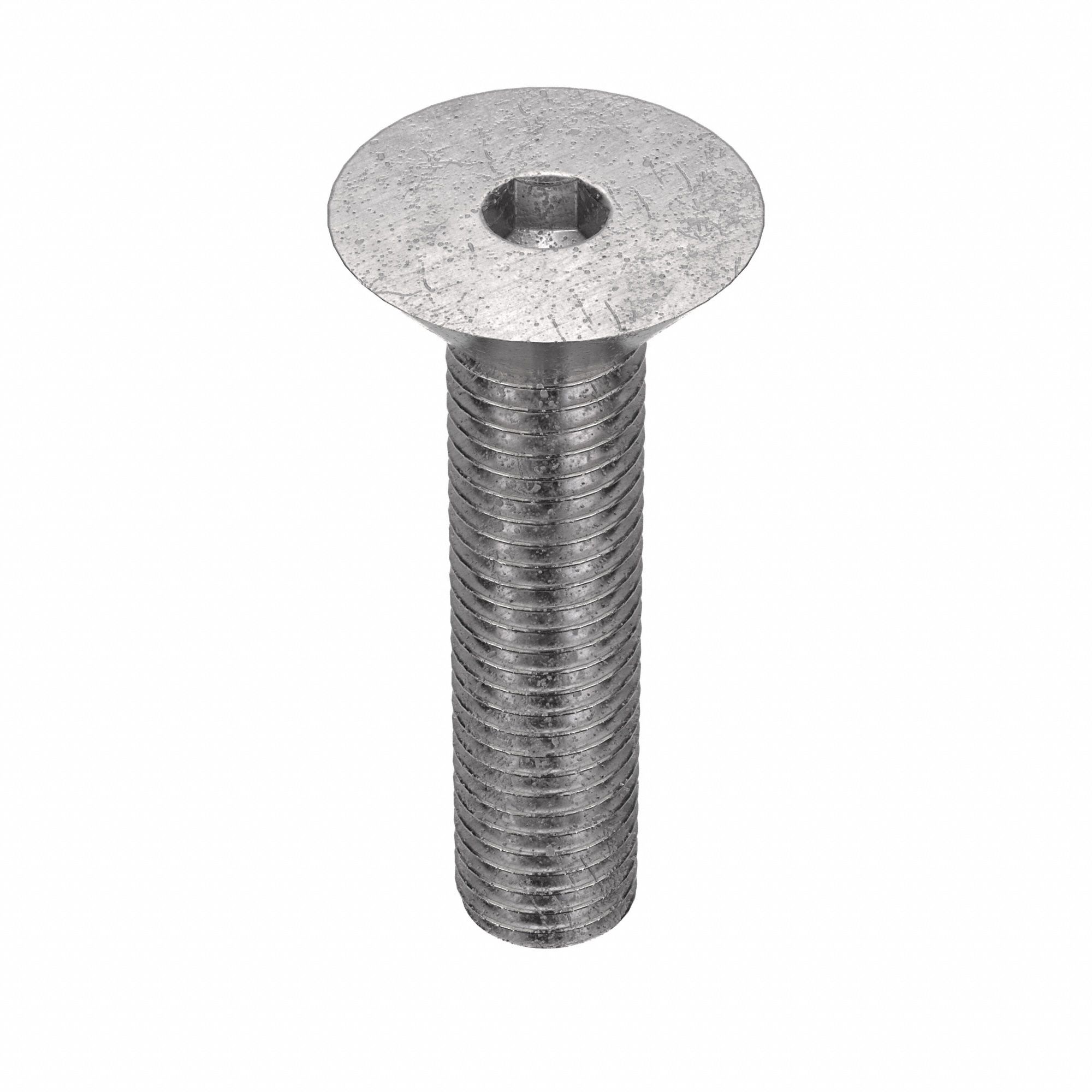 Socket Flat Head Screw: 1/4"-28 Thread Size, 1 in Lg, Flat, Plain, Stainless Steel, 18-8, 100 PK