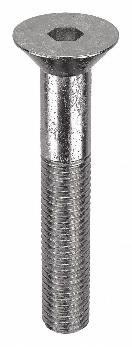 Socket Flat Head Screw: 1/4"-28 Thread Size, 1 1/2 in Lg, Flat, Plain, Stainless Steel, 18-8, 100 PK