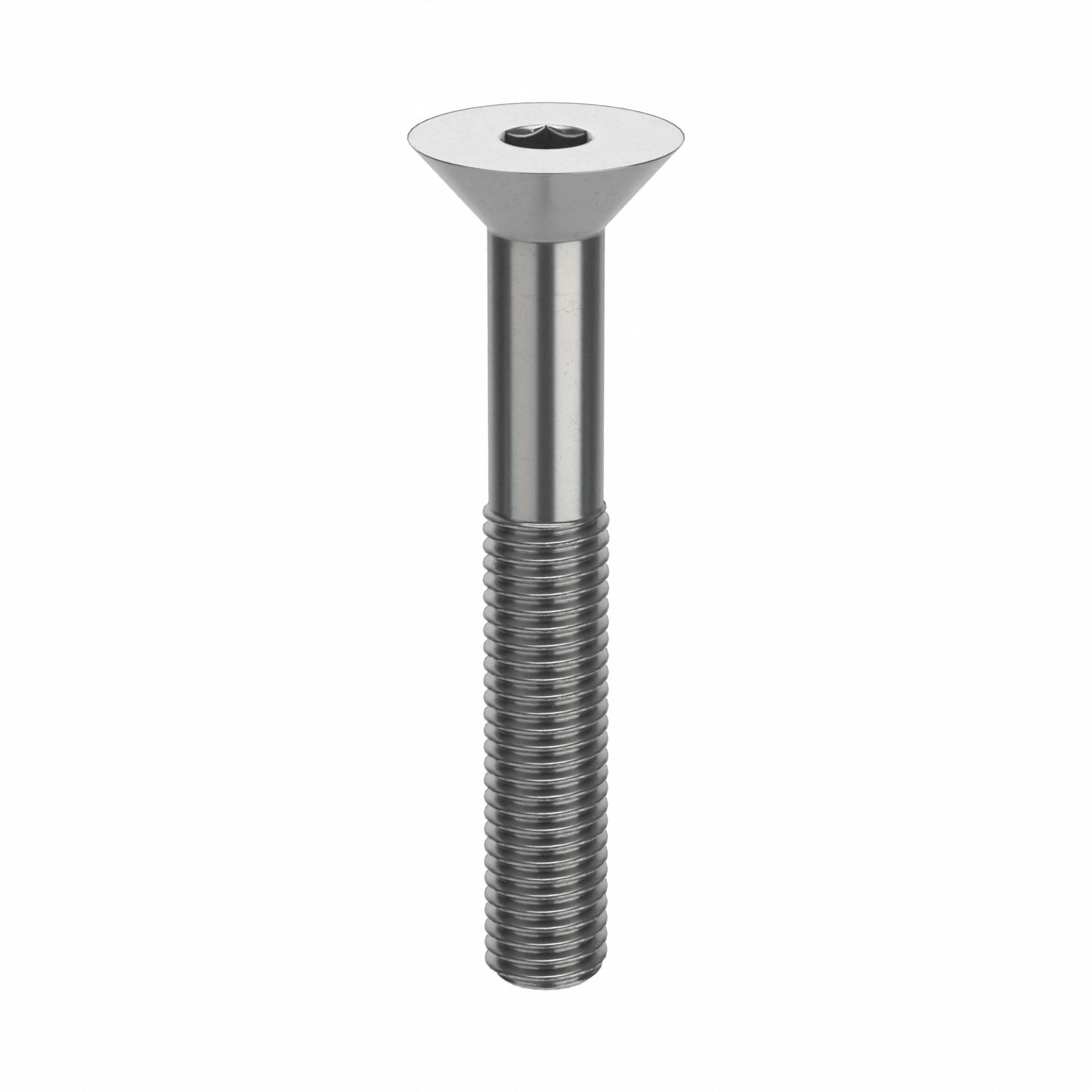 Socket Flat Head Screw: 1/4"-28 Thread Size, 1 3/4 in Lg, Flat, Plain, Stainless Steel, 18-8, 100 PK