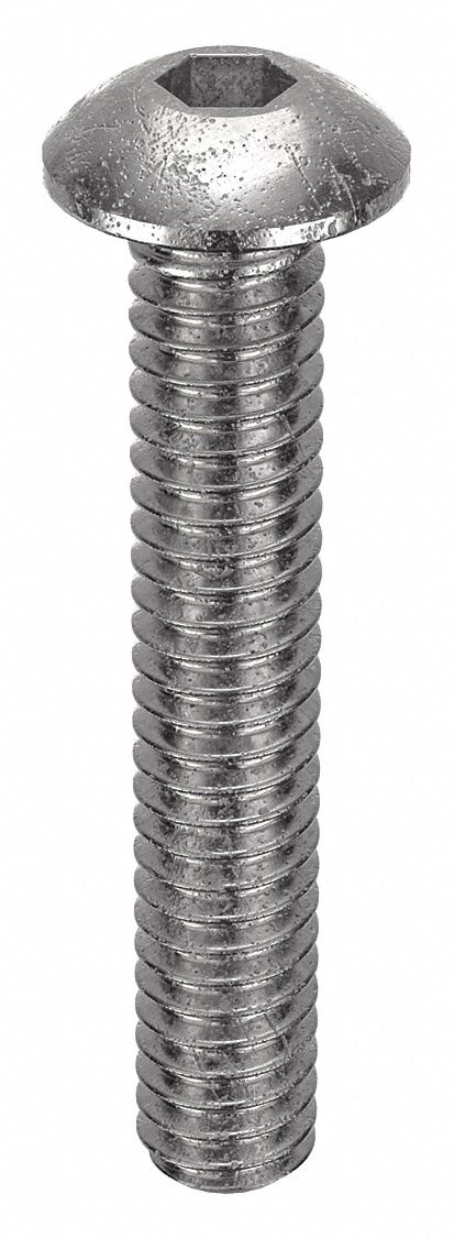 Socket Head Cap Screw: #5-40 Thread Size, 3/4 in Lg, Button, Plain, Stainless Steel, 18-8, 100 PK