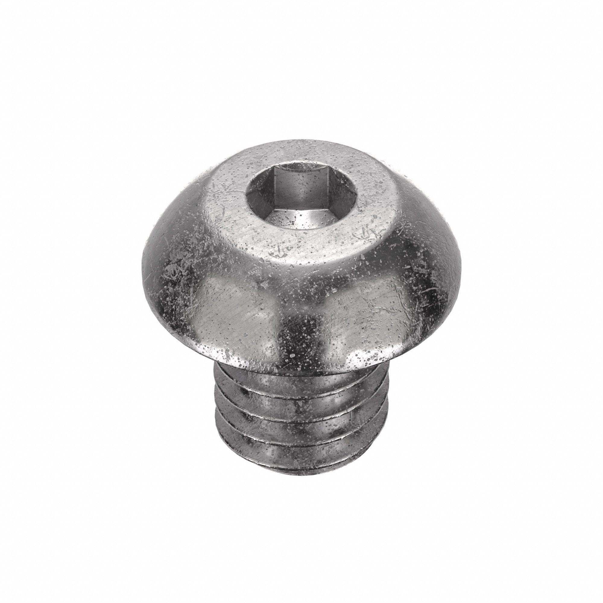 Socket Head Cap Screw: 5/16"-18 Thread Size, 3/8 in Lg, Button, Plain, Stainless Steel, 18-8, 100 PK