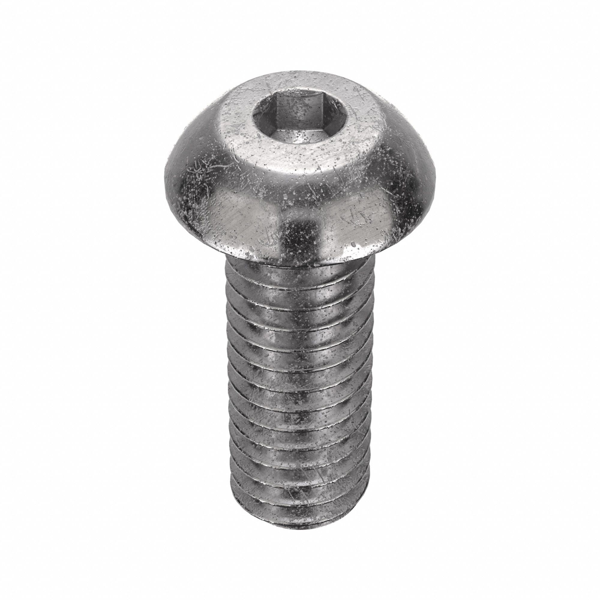 Socket Head Cap Screw: 5/16"-18 Thread Size, 7/8 in Lg, Button, Plain, Stainless Steel, 18-8, 100 PK