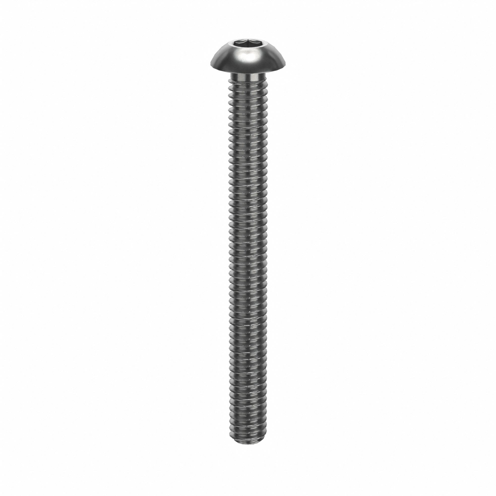 Socket Head Cap Screw: #1-72 Thread Size, 3/4 in Lg, Button, Plain, Stainless Steel, 18-8, 100 PK