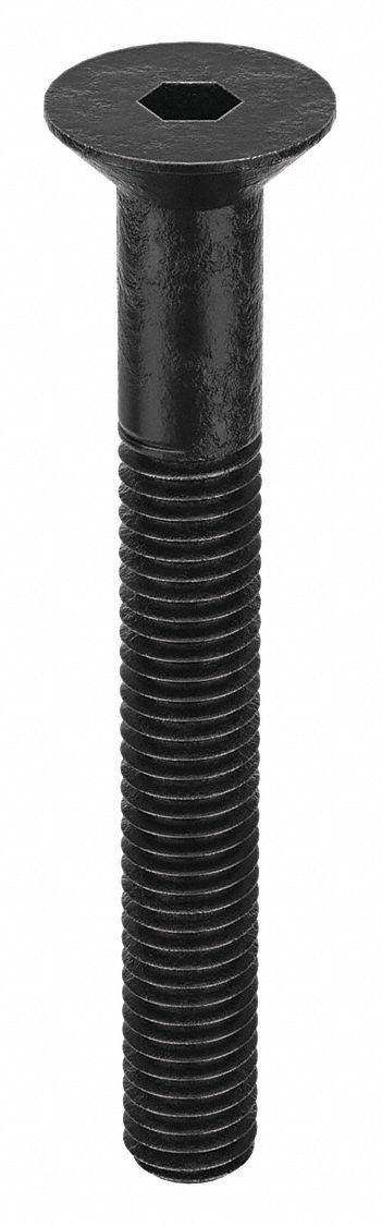 Socket Flat Head Screw: M5x0.80 Thread Size, 40 mm Lg, Flat, Black Oxide, Alloy Steel, 100 PK