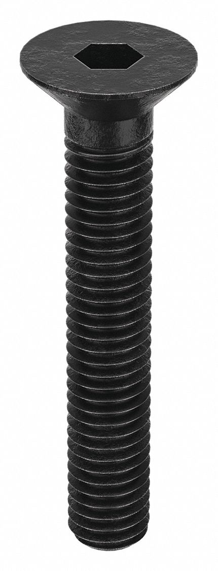 Socket Flat Head Screw: M6x1.00 Thread Size, 35 mm Lg, Flat, Black Oxide, Alloy Steel, 100 PK