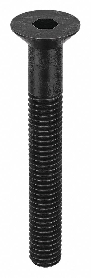 Socket Flat Head Screw: M6x1.00 Thread Size, 45 mm Lg, Flat, Black Oxide, Alloy Steel, 100 PK