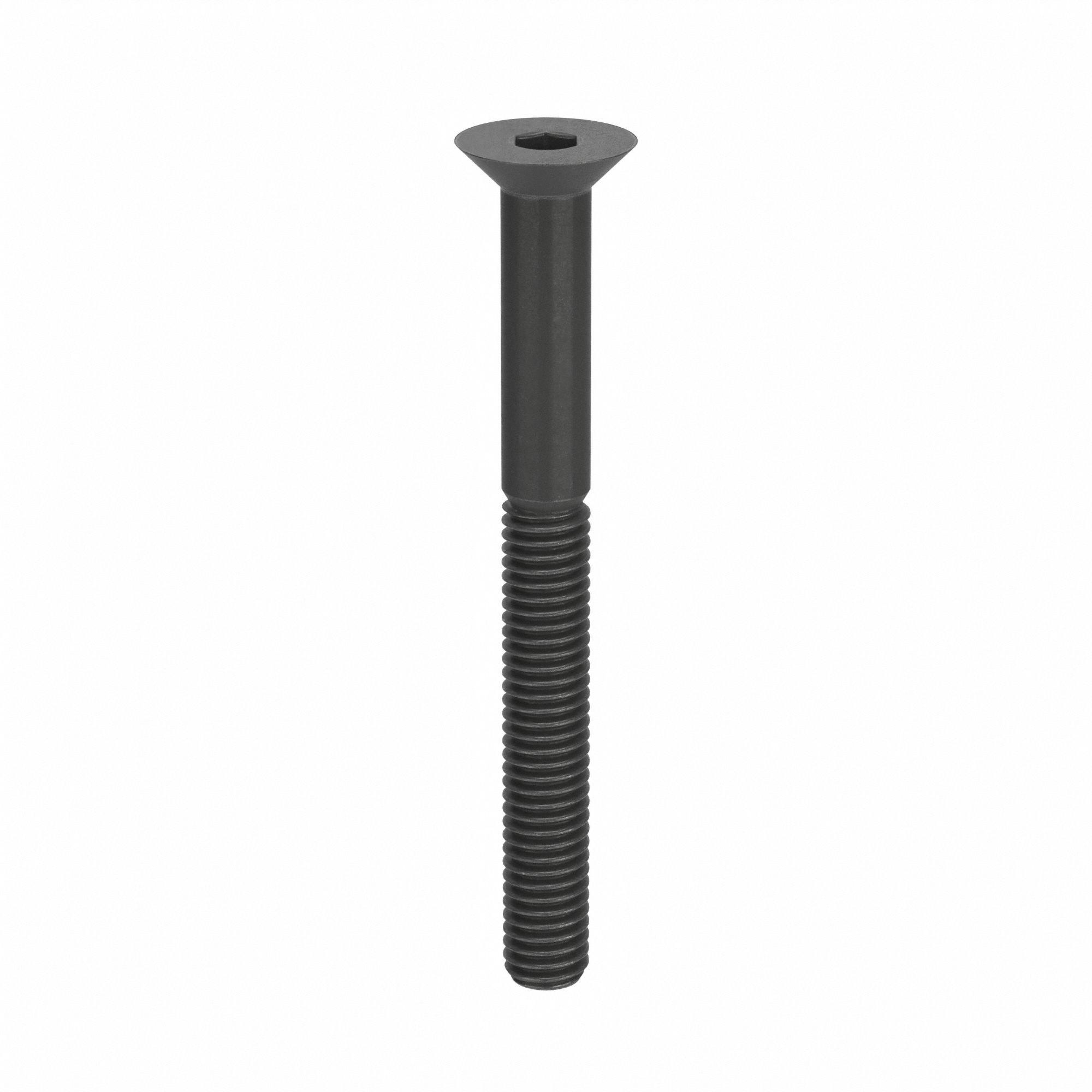 Socket Flat Head Screw: M6x1.00 Thread Size, 60 mm Lg, Flat, Black Oxide, Alloy Steel, 100 PK