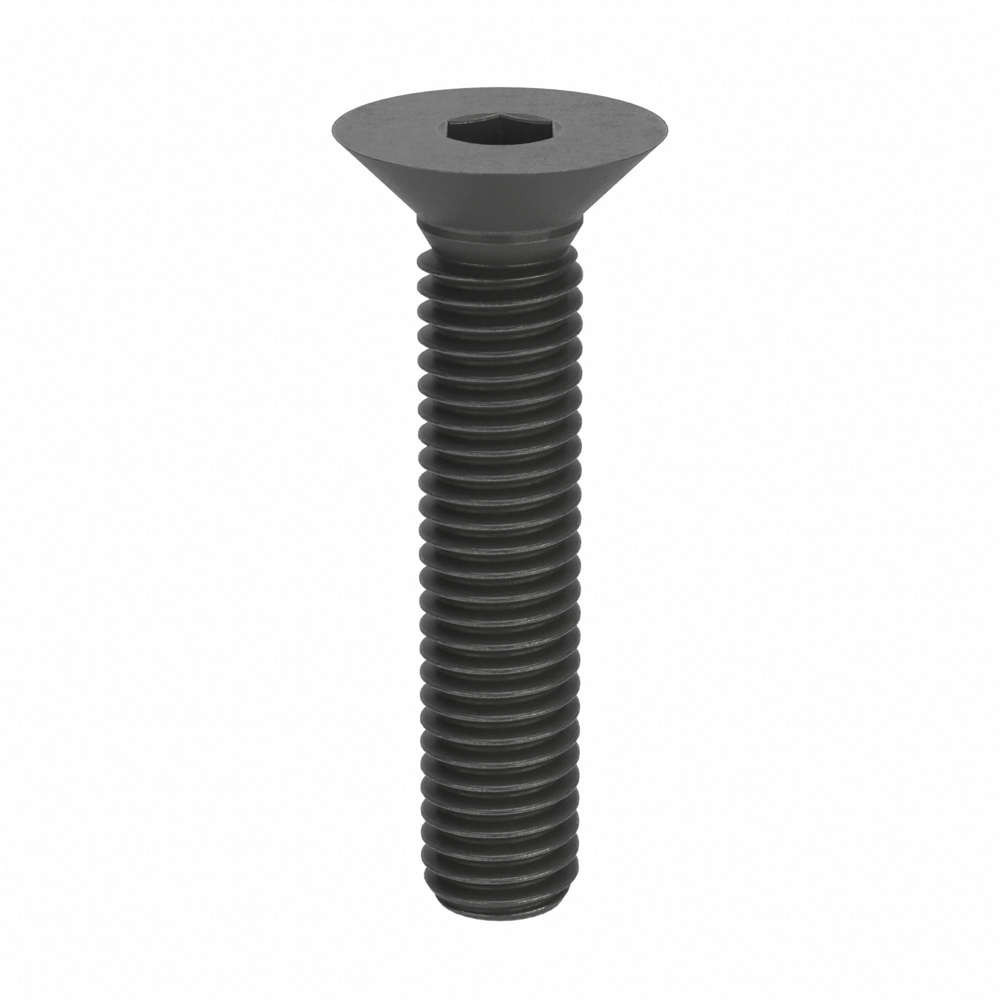 Socket Flat Head Screw: M8x1.25 Thread Size, 40 mm Lg, Flat, Black Oxide, Alloy Steel, 100 PK