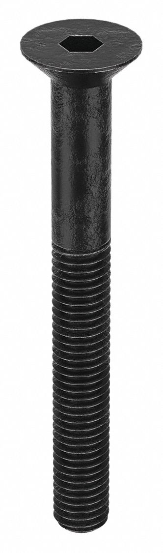 Socket Flat Head Screw: M8x1.25 Thread Size, 70 mm Lg, Flat, Black Oxide, Alloy Steel, 100 PK