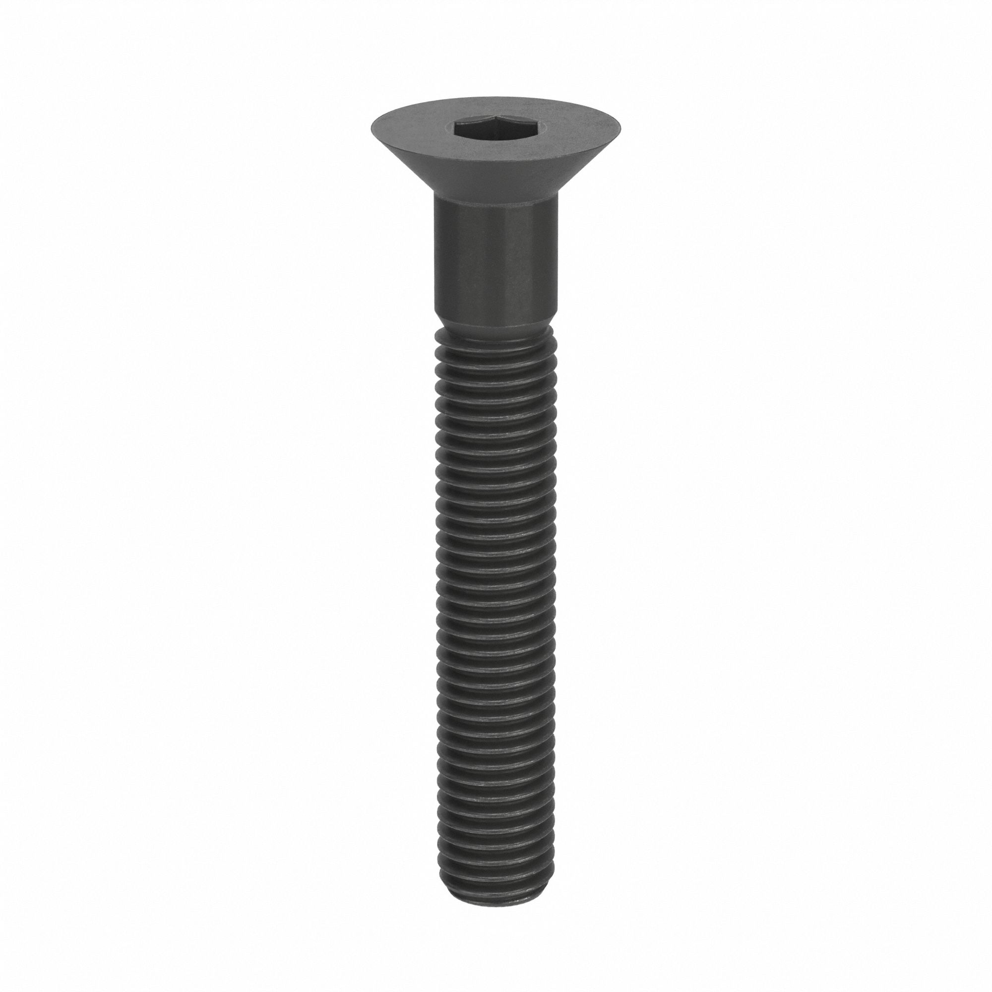 Socket Flat Head Screw: M12x1.75 Thread Size, 80 mm Lg, Flat, Black Oxide, Alloy Steel, 25 PK