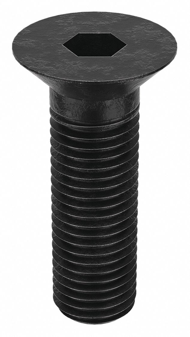 Socket Flat Head Screw: M20x2.50 Thread Size, 60 mm Lg, Flat, Black Oxide, Alloy Steel, 10 PK