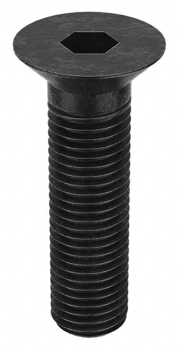 Socket Flat Head Screw: M20x2.50 Thread Size, 70 mm Lg, Flat, Black Oxide, Alloy Steel, 10 PK