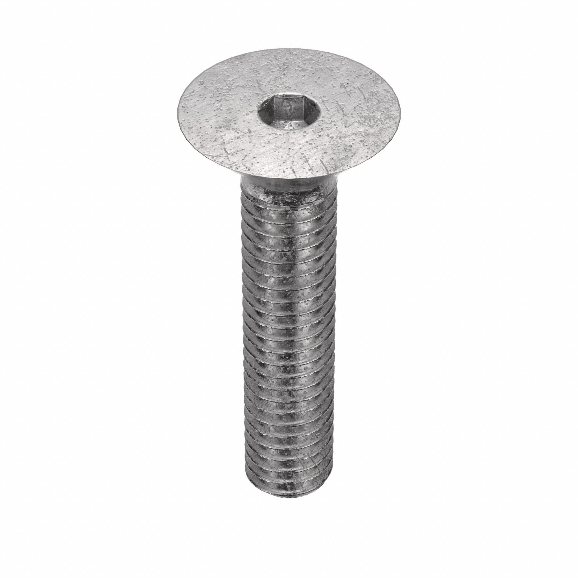 Socket Flat Head Screw: M4x0.70 Thread Size, 18 mm Lg, Flat, Plain, Stainless Steel, 18-8, 50 PK
