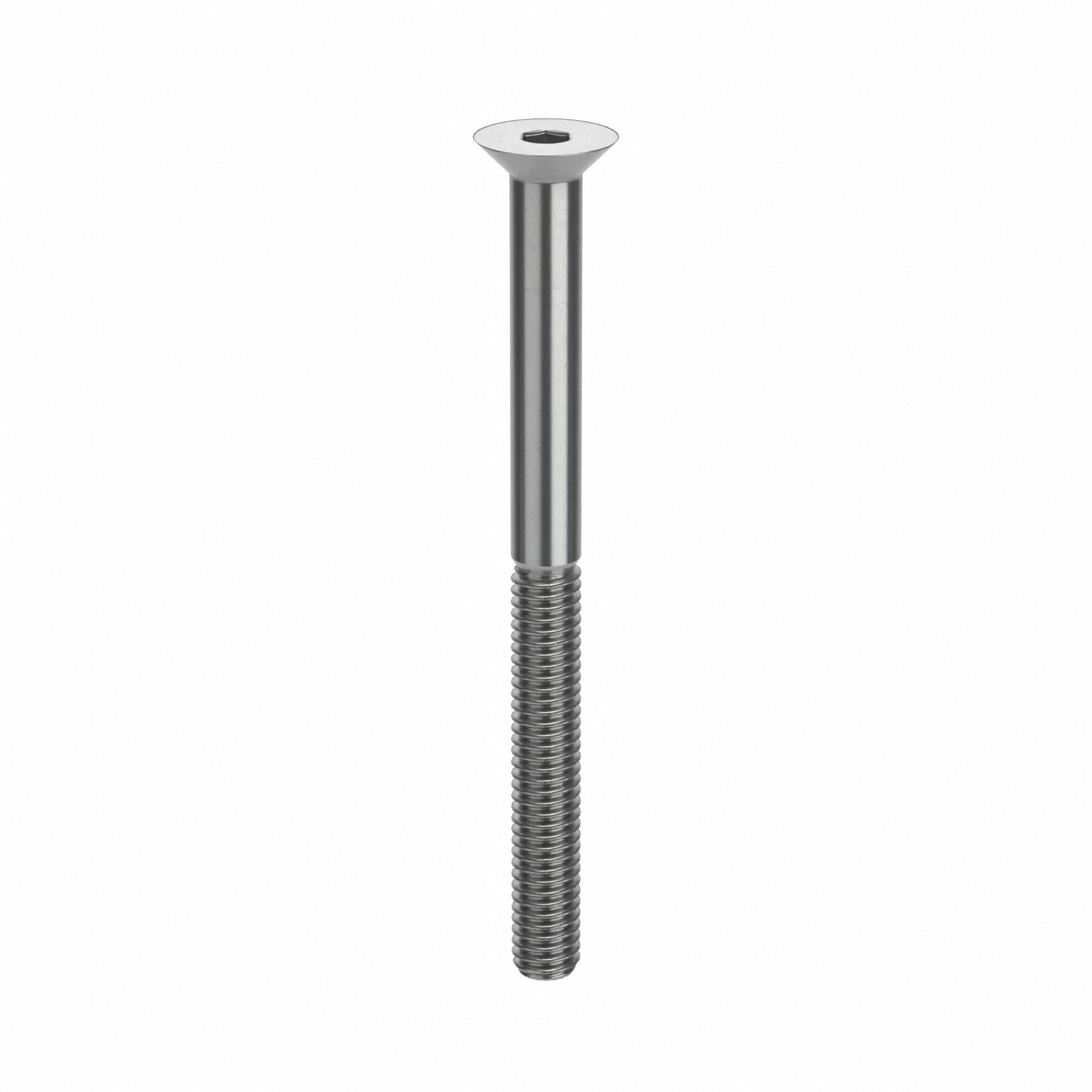 Socket Flat Head Screw: M4x0.70 Thread Size, 50 mm Lg, Flat, Plain, Stainless Steel, 18-8, 50 PK