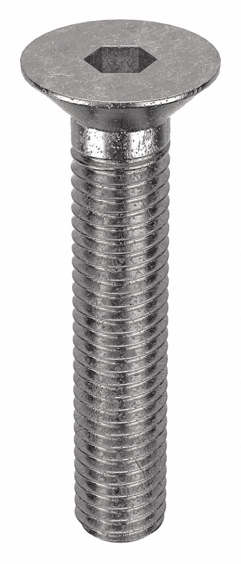 Socket Flat Head Screw: M8x1.25 Thread Size, 40 mm Lg, Flat, Plain, Stainless Steel, 18-8, 50 PK