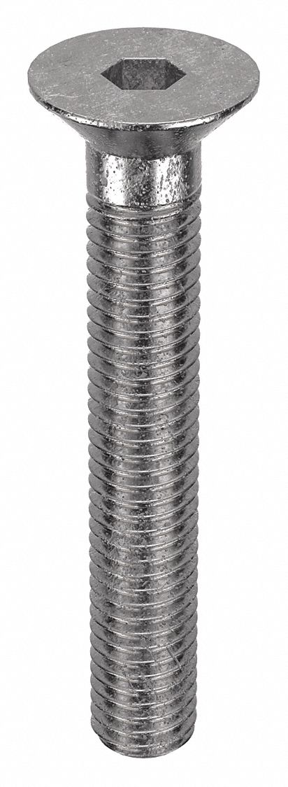 Socket Flat Head Screw: M8x1.25 Thread Size, 50 mm Lg, Flat, Plain, Stainless Steel, 18-8, 50 PK