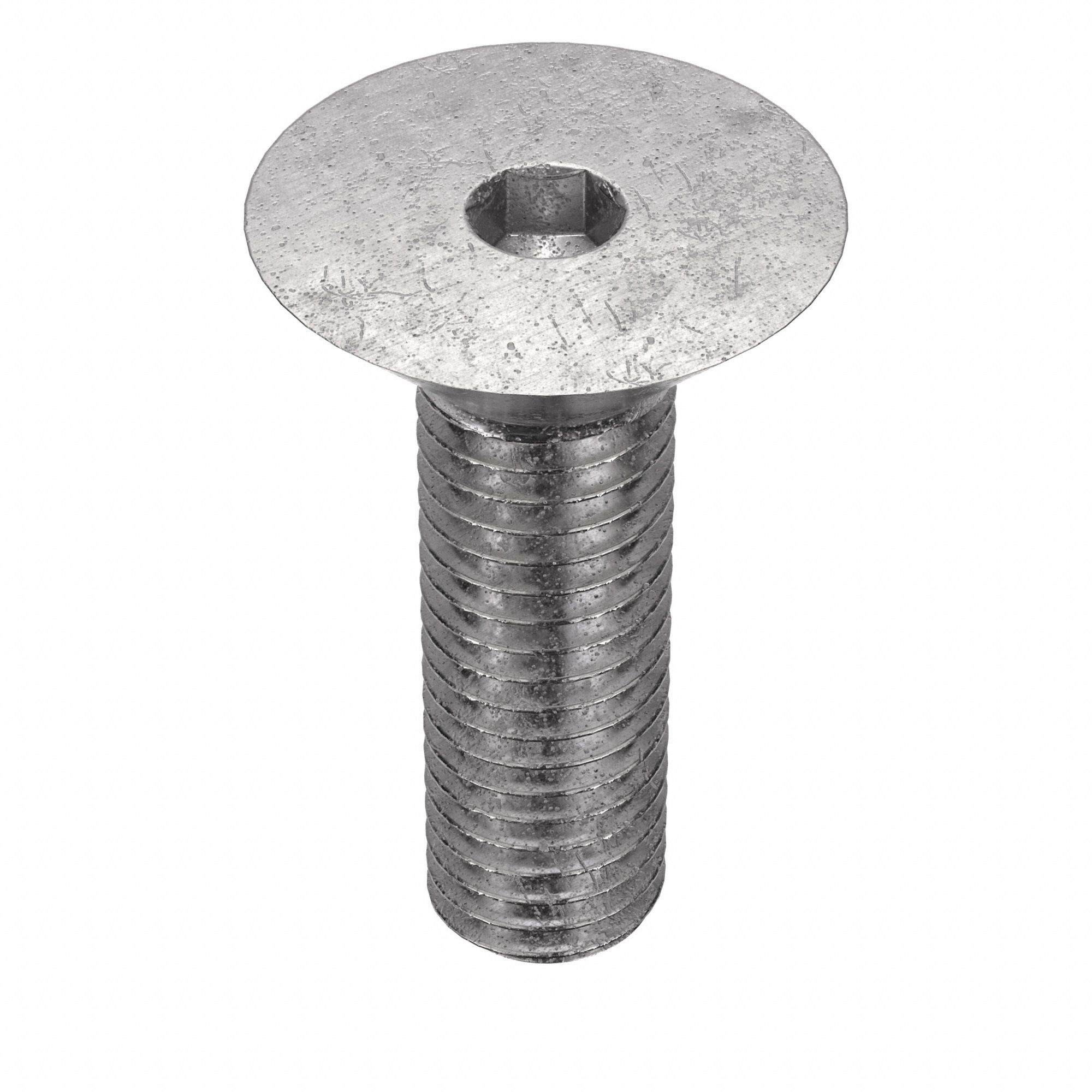Socket Flat Head Screw: M10x1.50 Thread Size, 30 mm Lg, Flat, Plain, Stainless Steel, 18-8, 50 PK