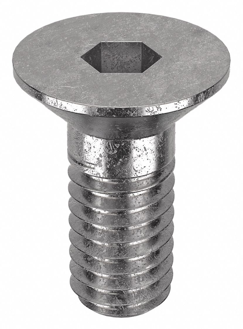 Socket Flat Head Screw: M4x0.70 Thread Size, 8 mm Lg, Flat, Plain, Stainless Steel, 316, 50 PK