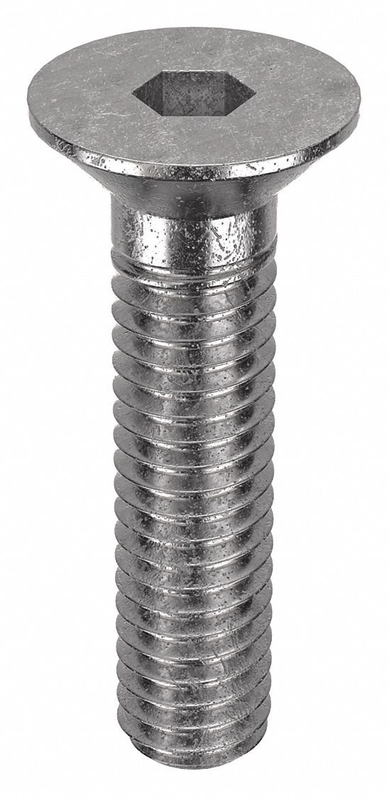 Socket Flat Head Screw: M4x0.70 Thread Size, 16 mm Lg, Flat, Plain, Stainless Steel, 316, 50 PK