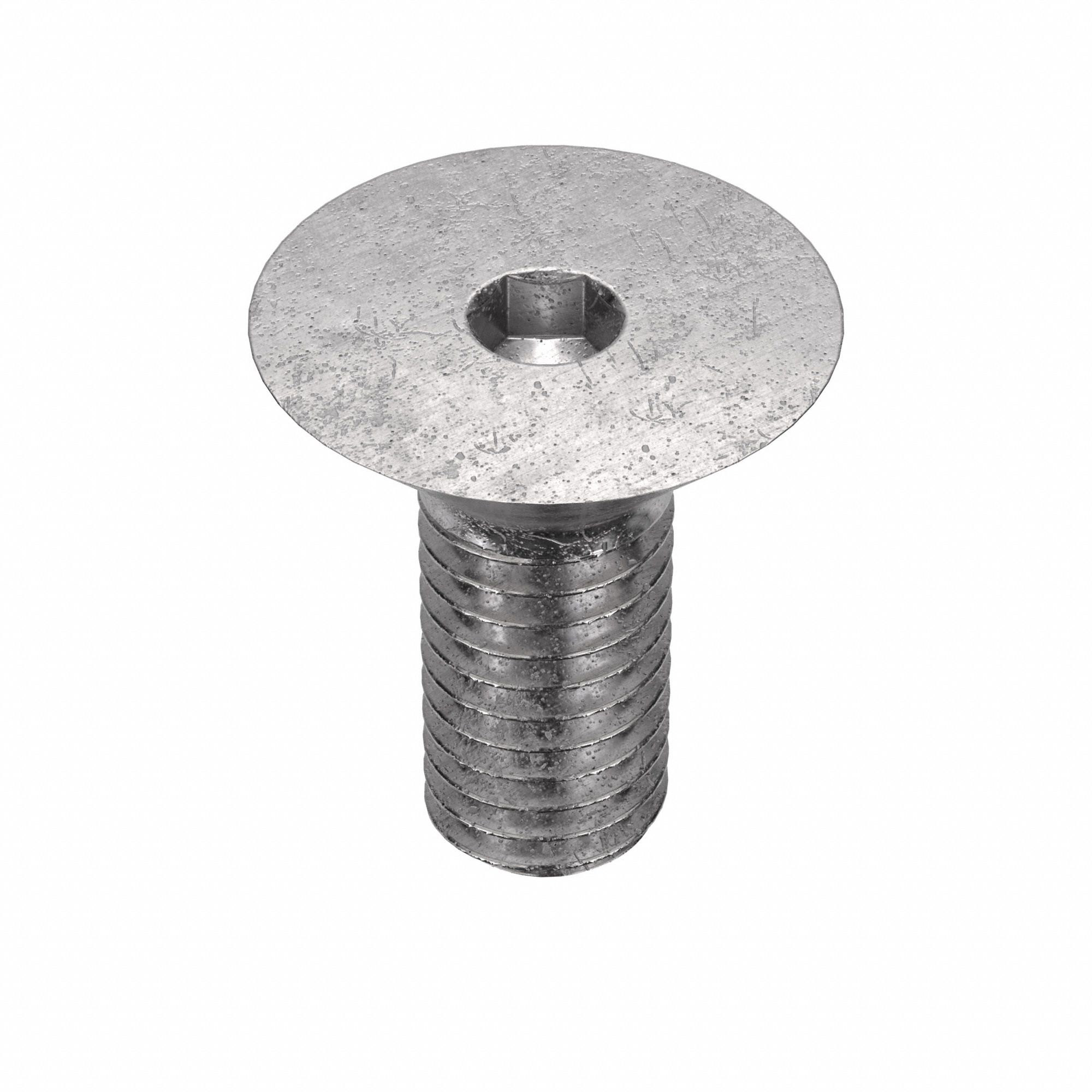 Socket Flat Head Screw: M5x0.80 Thread Size, 10 mm Lg, Flat, Plain, Stainless Steel, 316, 50 PK