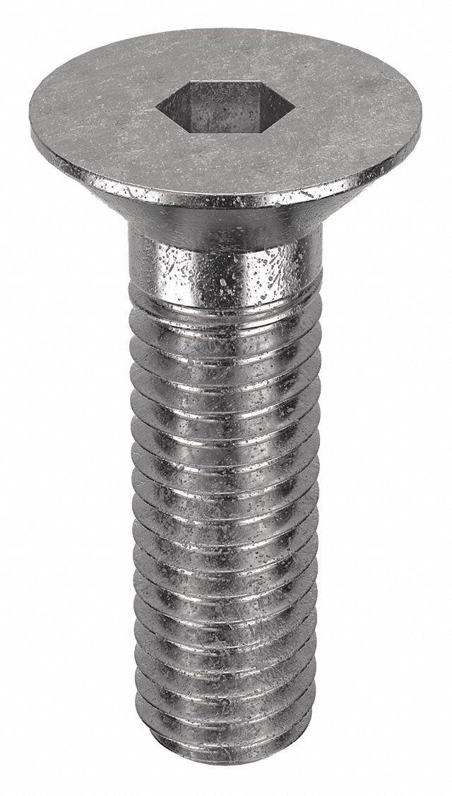 Socket Flat Head Screw: M5x0.80 Thread Size, 16 mm Lg, Flat, Plain, Stainless Steel, 316, 50 PK