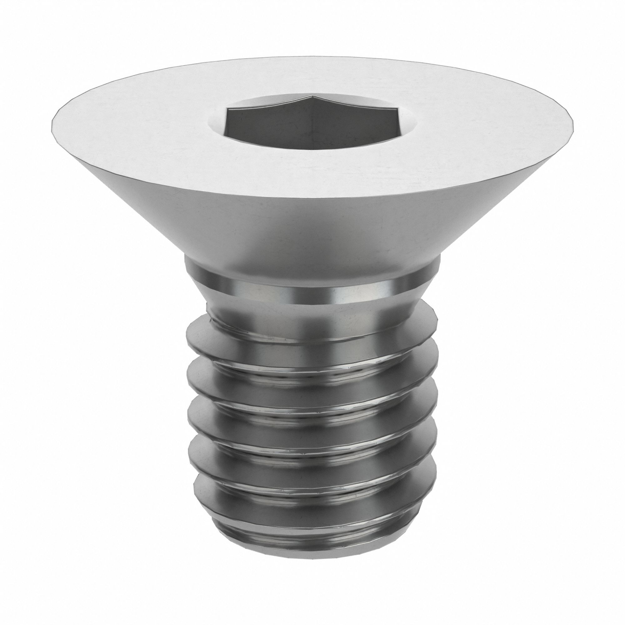 Socket Flat Head Screw: M6x1.00 Thread Size, 10 mm Lg, Flat, Plain, Stainless Steel, 316, 50 PK