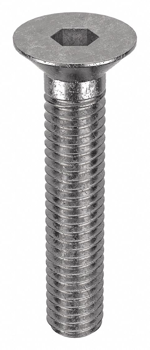Socket Flat Head Screw: M6x1.00 Thread Size, 30 mm Lg, Flat, Plain, Stainless Steel, 316, 50 PK