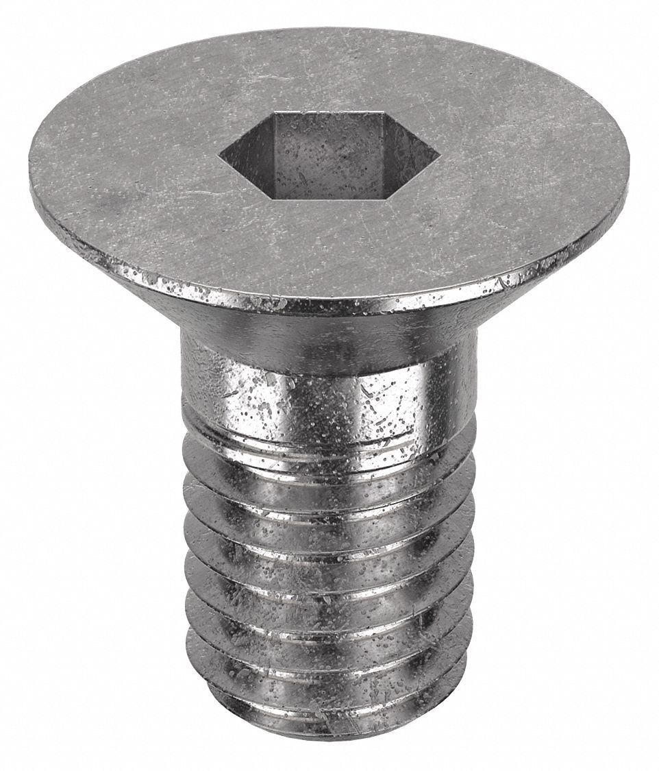 Socket Flat Head Screw: M8x1.25 Thread Size, 12 mm Lg, Flat, Plain, Stainless Steel, 316, 50 PK