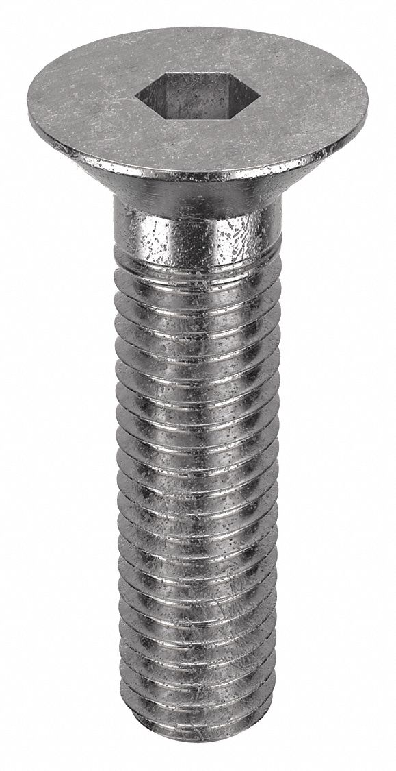Socket Flat Head Screw: M8x1.25 Thread Size, 30 mm Lg, Flat, Plain, Stainless Steel, 316, 50 PK