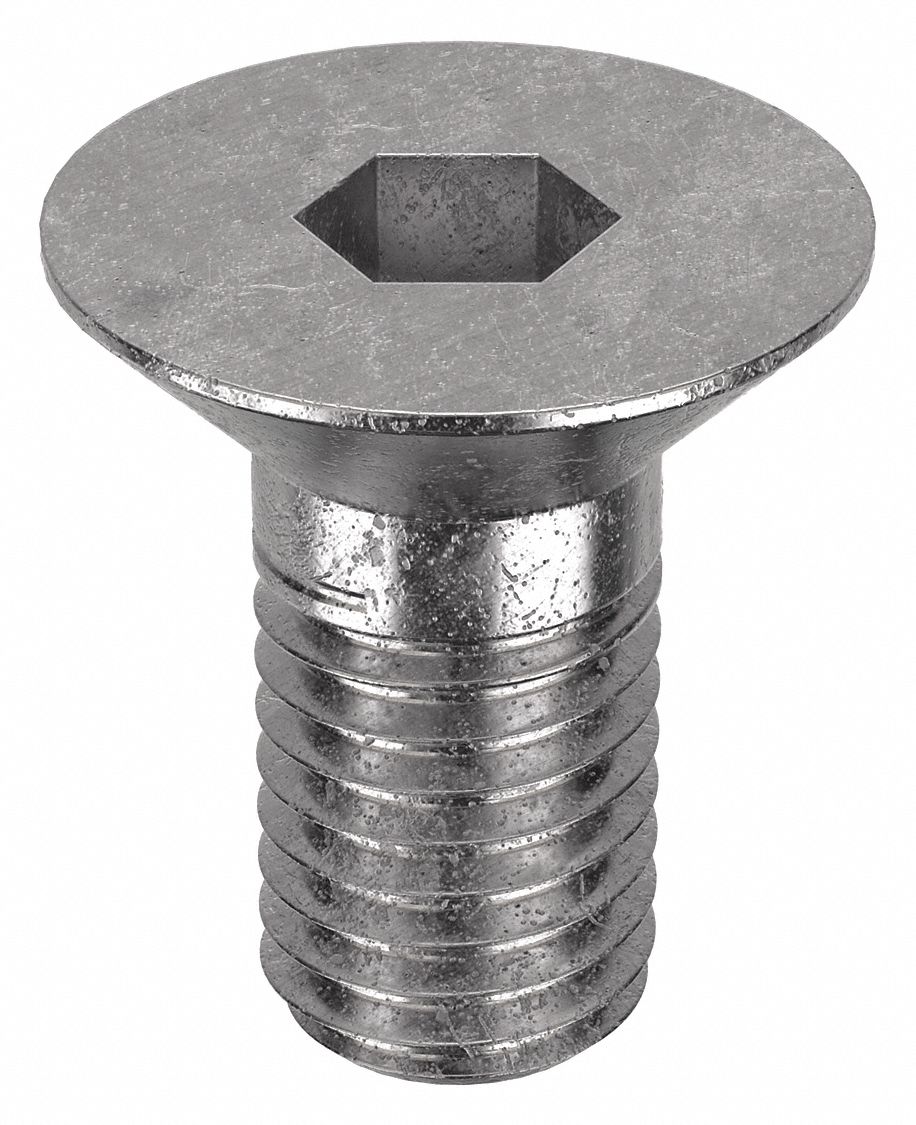 Socket Flat Head Screw: M12x1.75 Thread Size, 20 mm Lg, Flat, Plain, Stainless Steel, 316, 25 PK