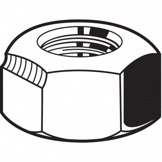 GRAINGER APPROVED Lock Nut Inch, Zinc Yellow, 3/4"10 Thread Size, Top