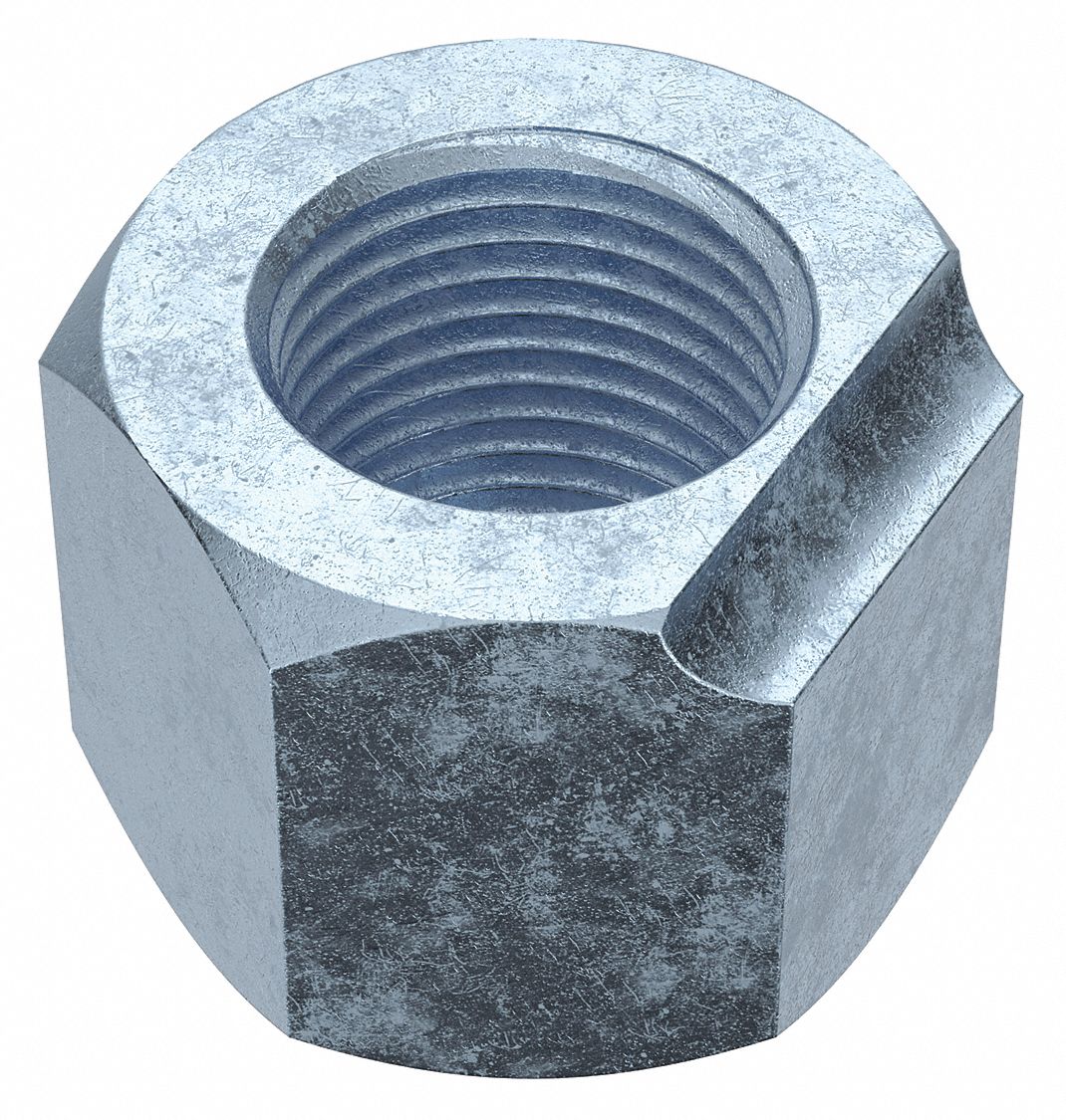 Lock Nut: Top Lock Distorted Thread, Std Hex, 5/8"-18 Thread Size, Steel, Grade C, 10 PK