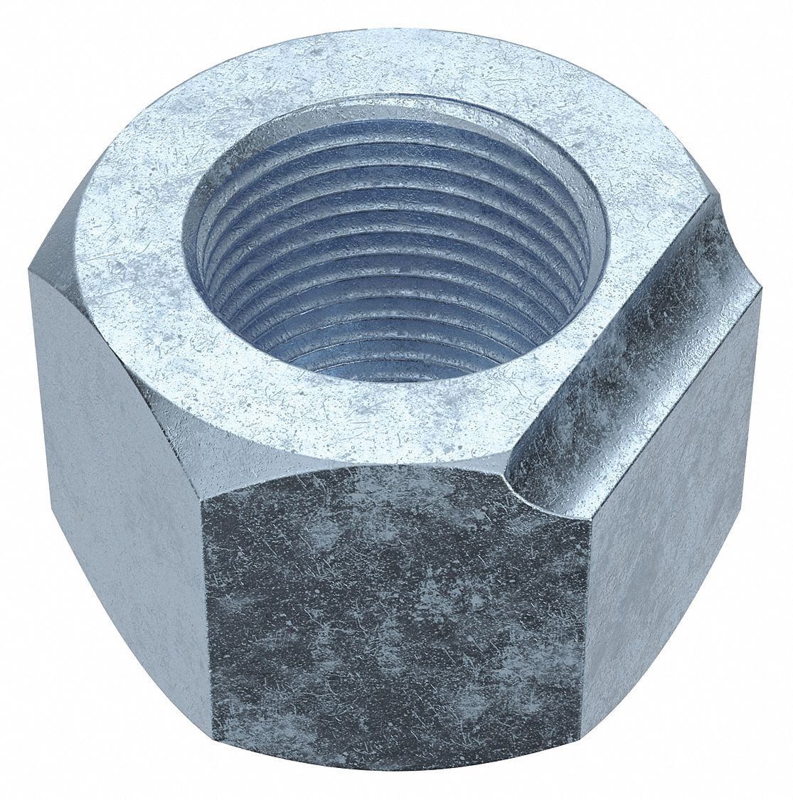 Lock Nut: Top Lock Distorted Thread, Std Hex, 1 1/8"-12 Thread Size, Steel, Grade C, 5 PK