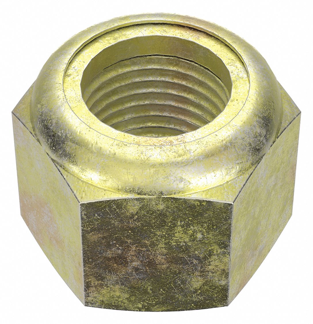 LOCK NUT, NYLON INSERT, ½"-20 THREAD, STEEL, UNF, GRADE 8, ZINC YELLOW, ¾ IN HEX W, 25 PK