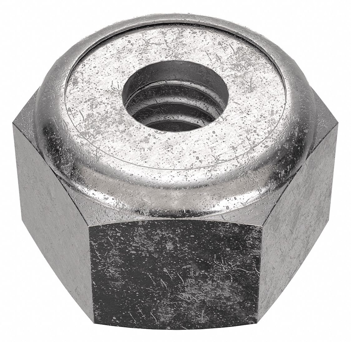 Lock Nut: Nylon Insert, Std Hex, #6-32 Thread Size, Stainless Steel, 18-8, Plain, 50 PK