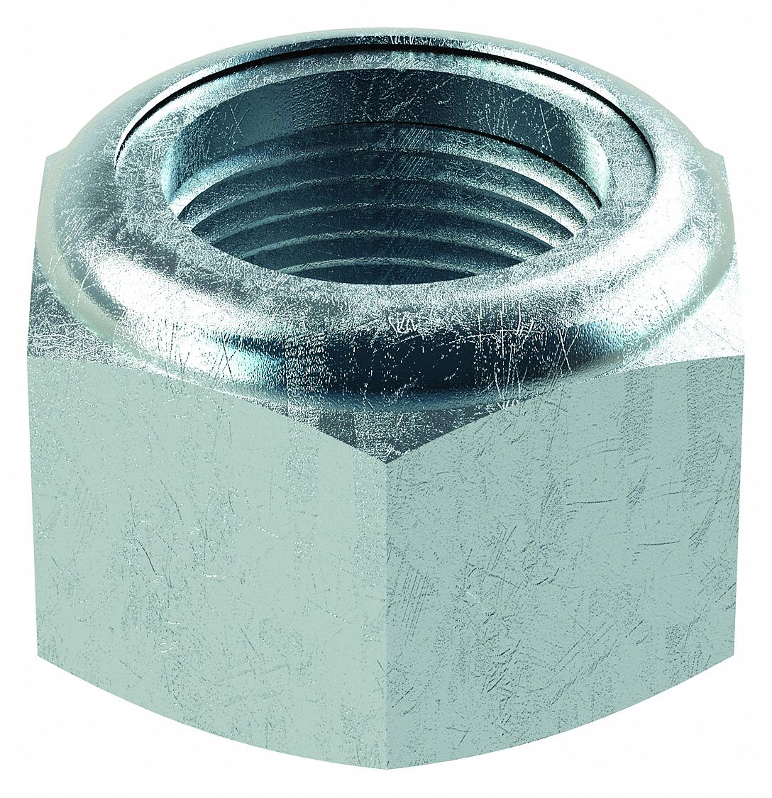 LOCK NUT, NYLON INSERT, M36-3.00 THREAD, STEEL, CLASS 5, ZINC PLATED, 55MM HEX W, 2 PK