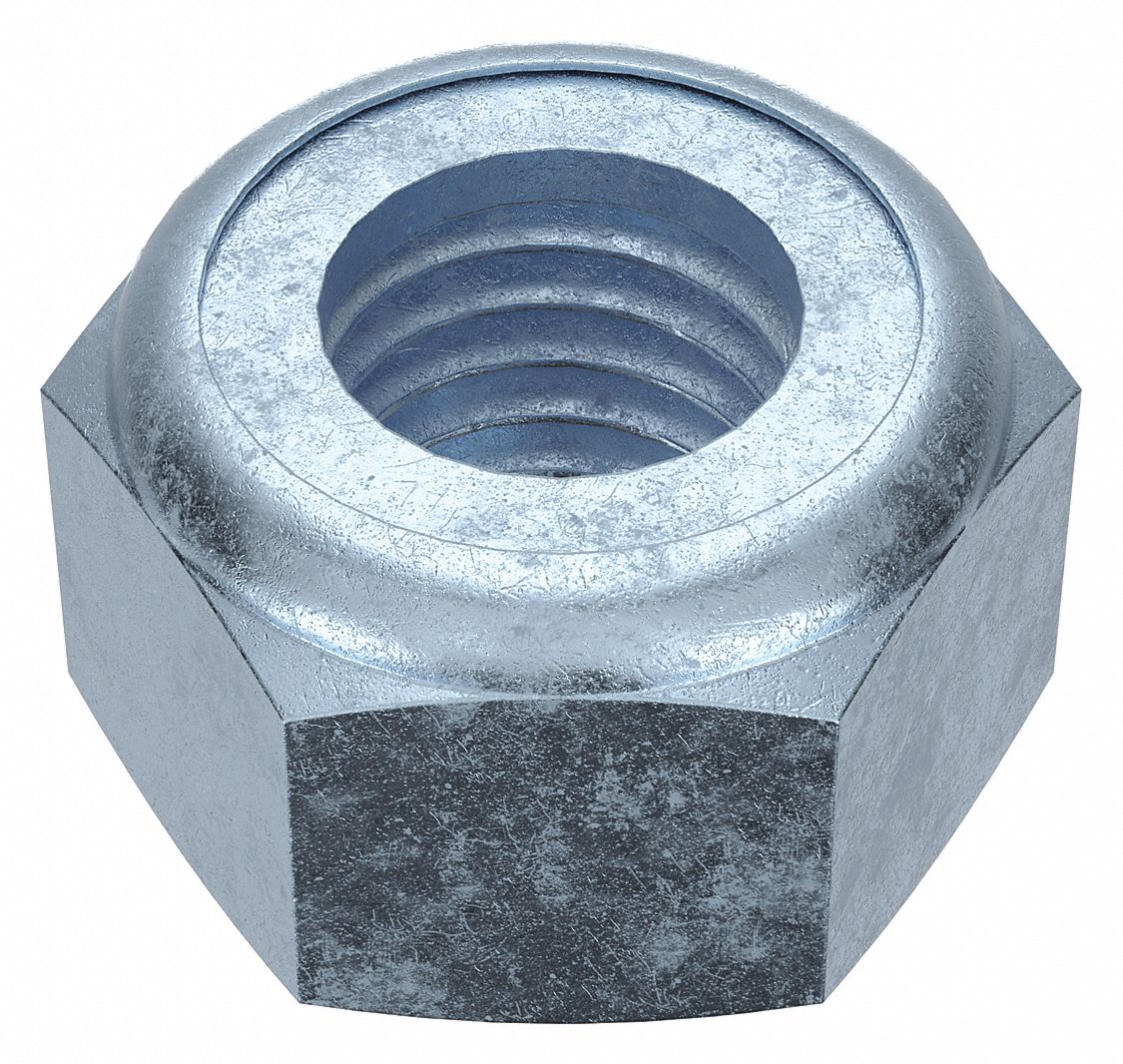 Lock Nut: Nylon Insert, Std Hex, M14x2.00 Thread Size, Steel, Class 8, Zinc-Plated, 50 PK