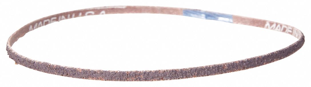 Sanding Belt: 1/4 in W x 18 in L, Aluminum Oxide, P60 Grit, X Wt Cotton Backing, 50 PK