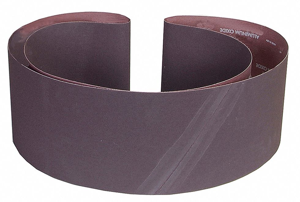 SANDING BELT, 6 IN W X 89 IN L, ALUMINUM OXIDE, 100 GRIT, X WEIGHT COTTON BACKING, 10 PK