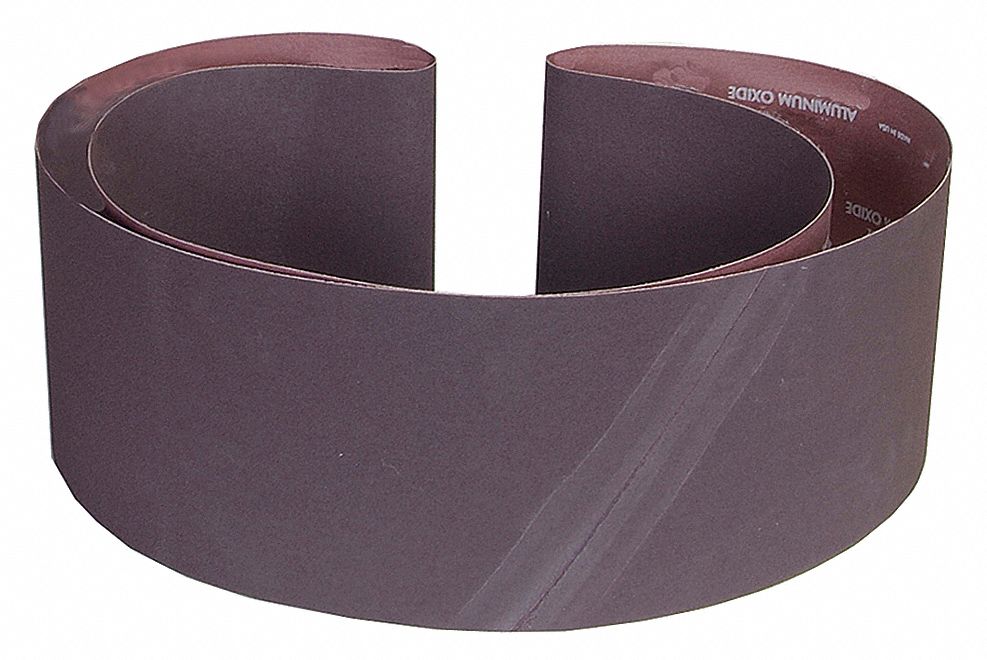SANDING BELT, 6 IN W X 89 IN L, ALUMINUM OXIDE, 120 GRIT, X WEIGHT COTTON BACKING, 10 PK