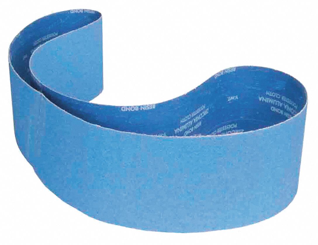 SANDING BELT, 6 IN W X 89 IN L, ZIRCONIA ALUMINA, 80 GRIT, X WEIGHT POLYESTER BACKING, 10 PK
