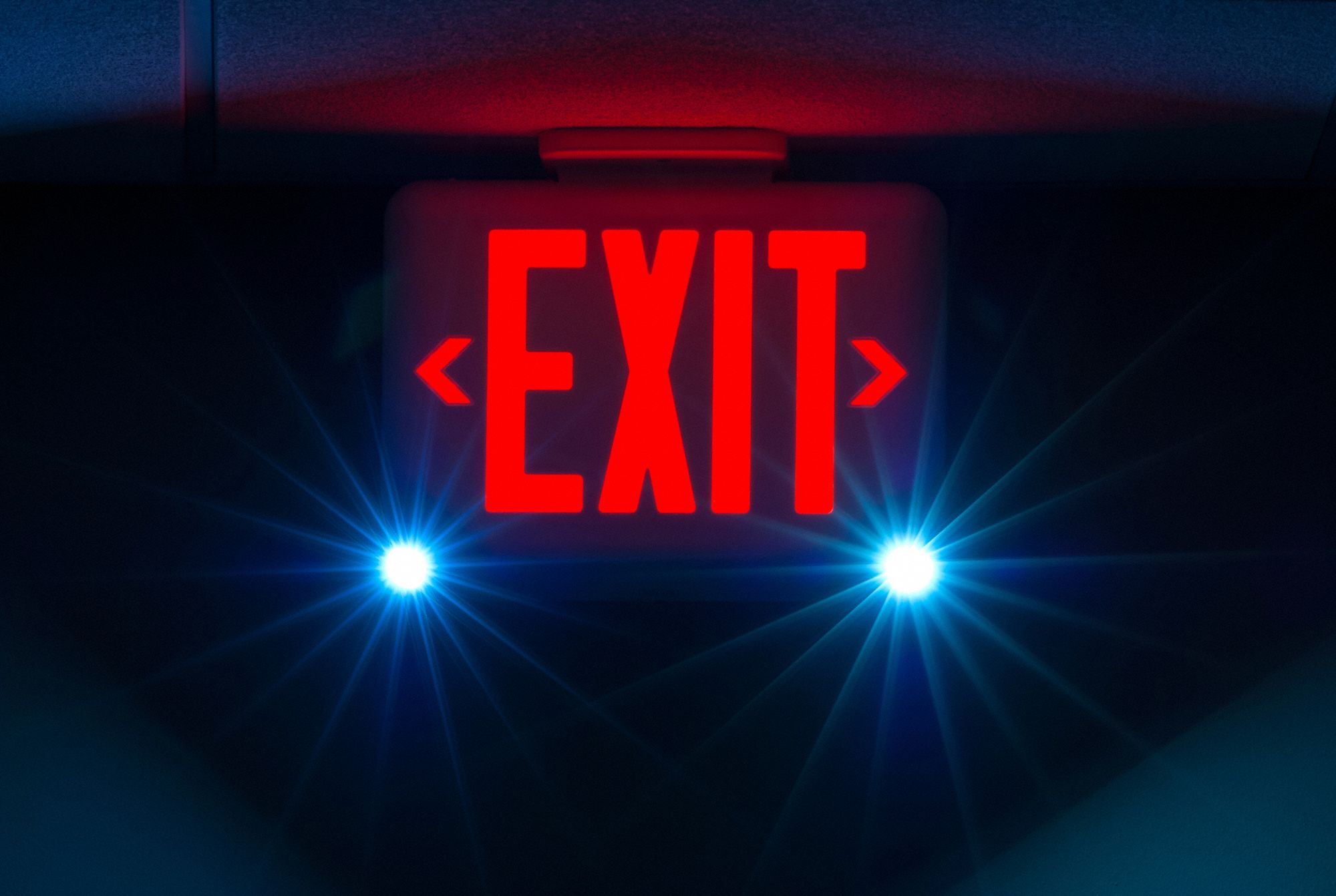 Lavex Remote Capable Red LED Exit Sign / Emergency Light Combo